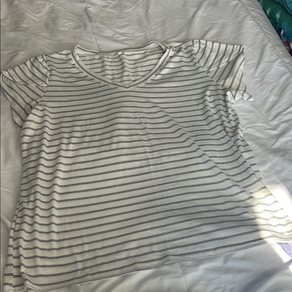 Striped V-Neck Women's Top
